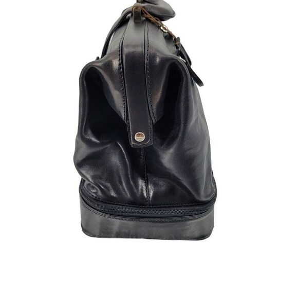 Maxwell Scott Authentic Leather‎ Doctor Bag Black Handmade Italy Key Lock Large - Picture 5 of 9